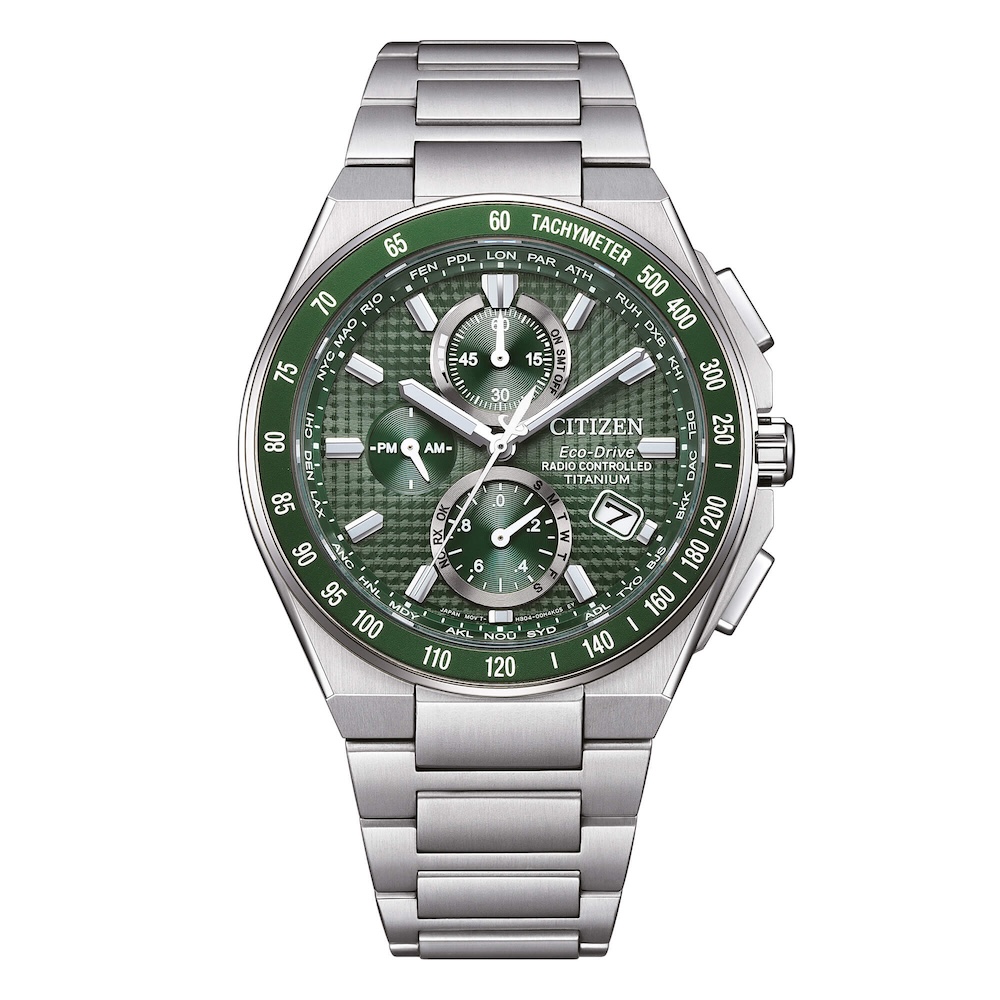 Orologio citizen crono radio controllato al super titanio citizen quadrante verde AT8398-53X Orologio Radio Controllato Verde Super Titanio Uomo Citizen AT8396-53X - immagine 1